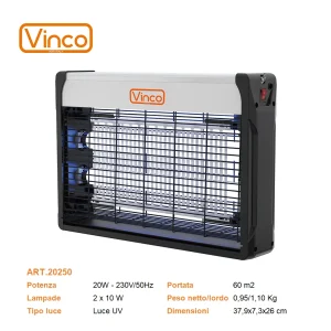 Vinco Insetticida Elet. 20W Luce Uv Art.20250